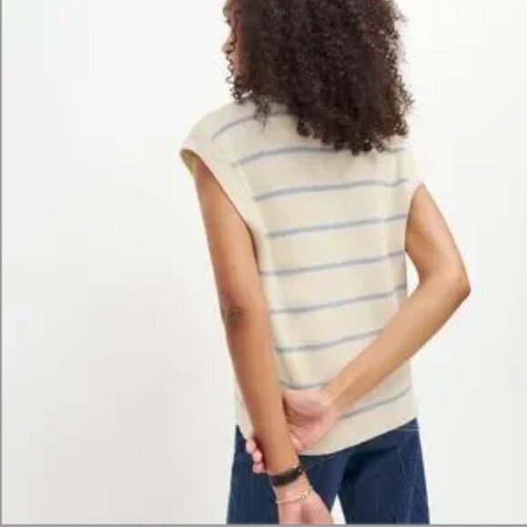 Reformation Janey Cotton Sweater Vest Pablo Stripe - Size XS - Picture 3 of 4